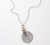 Attitudes by Renee Bold Medallion Disc Pendant Necklace, Burnished Silver